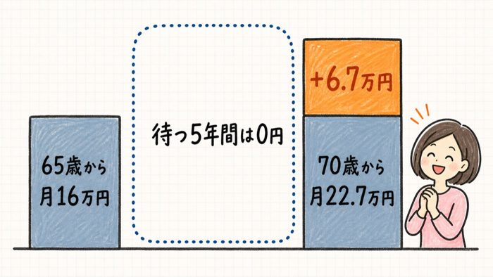 待つと増えるの本当のところの図