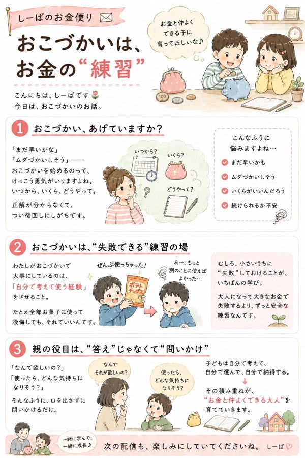 お小遣いについてのお便り