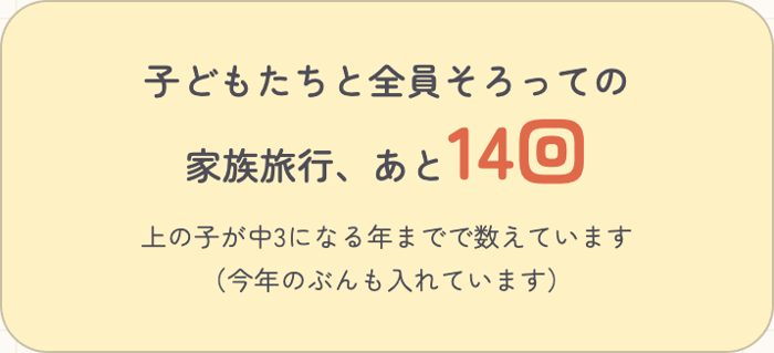 家族旅行あと何回の結果画面